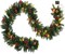 9FT Artificial Christmas Garland Pre-Lit with 50 LED Lights, Battery Powered, Decorated with Snowflakes, Pine Cones, Red Berries, Needle for Mantle Stairs, Indoor Outdoor Decorations
